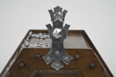 Dr C Dresser Attri, Aesthetic Movement Walnut Coal Scuttle with Stylized Mounts - Thumbnail 14