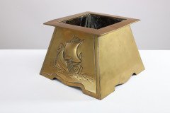 Margaret Gilmour, Attr. an Arts & Crafts Brass Planter Depicting a Galleon - Thumbnail 5