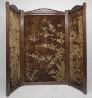 Bruce Talbert An Aesthetic Movement Three-Fold Screen with Birds Amongst Blossom - Thumbnail 1