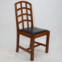 Ambrose Heal for Heal's. An Arts and Crafts Oak Lattice Back Desk Chair - Thumbnail 1