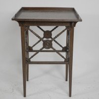 Jas Shoolbred a Gothic Revival Oak Side Table with Upper Gallery - Thumbnail 2