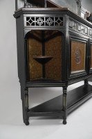 An Aesthetic Movement Part Ebonized Side Cabinet with Carved and Gilt Sunflower Florets - Thumbnail 3
