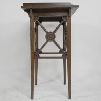 Jas Shoolbred a Gothic Revival Oak Side Table with Upper Gallery - Thumbnail 4
