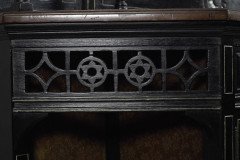 An Aesthetic Movement Part Ebonized Side Cabinet with Carved and Gilt Sunflower Florets - Thumbnail 5