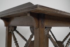 Jas Shoolbred a Gothic Revival Oak Side Table with Upper Gallery - Thumbnail 6