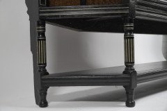 An Aesthetic Movement Part Ebonized Side Cabinet with Carved and Gilt Sunflower Florets - Thumbnail 6