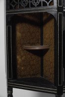 An Aesthetic Movement Part Ebonized Side Cabinet with Carved and Gilt Sunflower Florets - Thumbnail 7