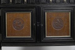 An Aesthetic Movement Part Ebonized Side Cabinet with Carved and Gilt Sunflower Florets - Thumbnail 9