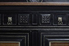 An Aesthetic Movement Part Ebonized Side Cabinet with Carved and Gilt Sunflower Florets - Thumbnail 10