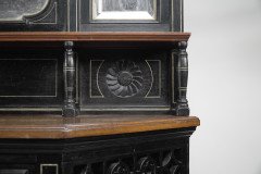 An Aesthetic Movement Part Ebonized Side Cabinet with Carved and Gilt Sunflower Florets - Thumbnail 12