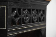 An Aesthetic Movement Part Ebonized Side Cabinet with Carved and Gilt Sunflower Florets - Thumbnail 17
