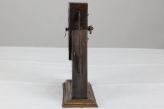 Glasgow School Patinated Brass Clock with Mother- Of- Pearl Inlaid Square Details - Thumbnail 6