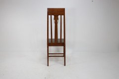 Set of Twelve Arts & Crafts Glasgow School Oak Dining Chairs with Tulip Details - Thumbnail 5