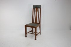 Set of Twelve Arts & Crafts Glasgow School Oak Dining Chairs with Tulip Details - Thumbnail 9