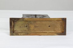 Glasgow School Patinated Brass Clock with Mother- Of- Pearl Inlaid Square Details - Thumbnail 13