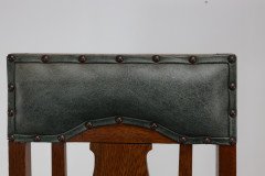Set of Twelve Arts & Crafts Glasgow School Oak Dining Chairs with Tulip Details - Thumbnail 12