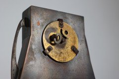 Glasgow School Patinated Brass Clock with Mother- Of- Pearl Inlaid Square Details - Thumbnail 16
