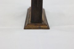 Glasgow School Patinated Brass Clock with Mother- Of- Pearl Inlaid Square Details - Thumbnail 17