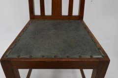 Set of Twelve Arts & Crafts Glasgow School Oak Dining Chairs with Tulip Details - Thumbnail 16