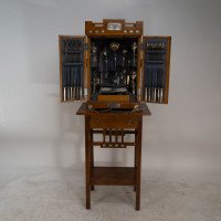 W Mf. a Stunning Rare Cutlery Service for 12 Persons in Original Stylised Secessionist Oak Cabinet - Thumbnail 2
