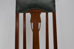 Set of Twelve Arts & Crafts Glasgow School Oak Dining Chairs with Tulip Details - Thumbnail 17