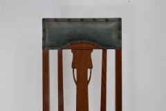 Set of Twelve Arts & Crafts Glasgow School Oak Dining Chairs with Tulip Details - Thumbnail 19
