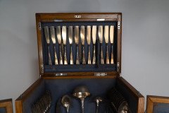 W Mf. a Stunning Rare Cutlery Service for 12 Persons in Original Stylised Secessionist Oak Cabinet - Thumbnail 22
