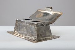 Arthur J. Seward – Arts and Crafts Hammered Electro-Plated Double Inkstand - Thumbnail 3