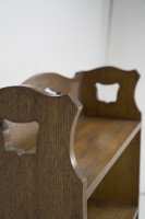 Liberty and Co. a Slim Arts and Crafts Oak Bookcase with Stylized Floral Cut-outs - Thumbnail 5