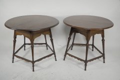 Collinson & Lock, Style of E W Godwin Pair of Aesthetic Movement Circular Tables - Thumbnail 1