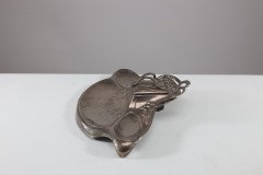 W Mf. Secessionist Art Nouveau Pewter Inkstand of Rectangular Organic Flowing Form - Thumbnail 7