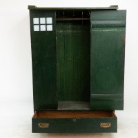 C. R. Mackintosh Guthrie & Wells, Glasgow School Stained Green Cypress Wardrobe - Thumbnail 3