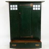 C. R. Mackintosh Guthrie & Wells, Glasgow School Stained Green Cypress Wardrobe - Thumbnail 4