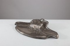 W Mf. Secessionist Art Nouveau Pewter Inkstand of Rectangular Organic Flowing Form - Thumbnail 8