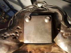 W Mf. Secessionist Art Nouveau Pewter Inkstand of Rectangular Organic Flowing Form - Thumbnail 22
