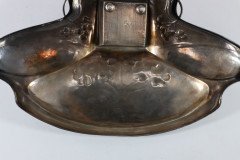 W Mf. Secessionist Art Nouveau Pewter Inkstand of Rectangular Organic Flowing Form - Thumbnail 20