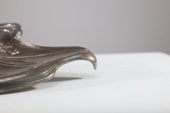 W Mf. Secessionist Art Nouveau Pewter Inkstand of Rectangular Organic Flowing Form - Thumbnail 18