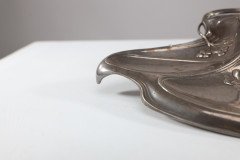 W Mf. Secessionist Art Nouveau Pewter Inkstand of Rectangular Organic Flowing Form - Thumbnail 17
