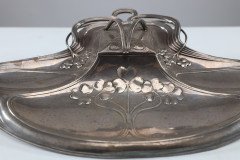 W Mf. Secessionist Art Nouveau Pewter Inkstand of Rectangular Organic Flowing Form - Thumbnail 21