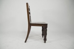 A Pair of Substantial Gothic Revival Oak Hall Chairs with Period Tiles - Thumbnail 4