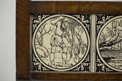 A Pair of Substantial Gothic Revival Oak Hall Chairs with Period Tiles - Thumbnail 9
