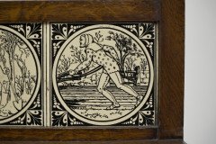 A Pair of Substantial Gothic Revival Oak Hall Chairs with Period Tiles - Thumbnail 10