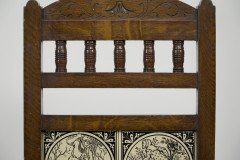 A Pair of Substantial Gothic Revival Oak Hall Chairs with Period Tiles - Thumbnail 13