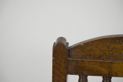 A Pair of Substantial Gothic Revival Oak Hall Chairs with Period Tiles - Thumbnail 14