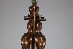 An Impressive Arts and Crafts Copper Chandelier with Original Vaseline Shades - Thumbnail 19