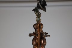 An Impressive Arts and Crafts Copper Chandelier with Original Vaseline Shades - Thumbnail 20