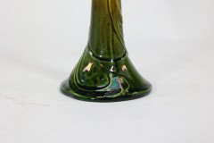Bretby Pottery Attributed. a Green and Yellow Glaze Candlestick - Thumbnail 5