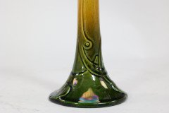 Bretby Pottery Attributed. a Green and Yellow Glaze Candlestick - Thumbnail 6