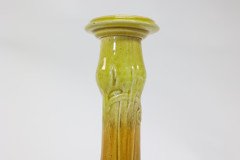 Bretby Pottery Attributed. a Green and Yellow Glaze Candlestick - Thumbnail 7