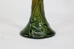 Bretby Pottery Attributed. a Green and Yellow Glaze Candlestick - Thumbnail 9